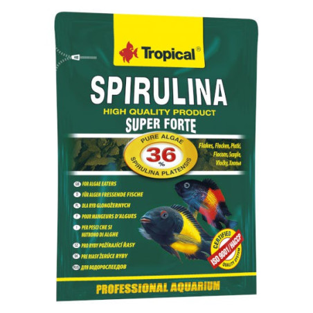 Tropical Super spirulina forte 36% - pokarm roślinny w formie płatków