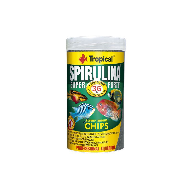 Tropical Super spirulina forte chips - pokarm roślinny w formie chipsów