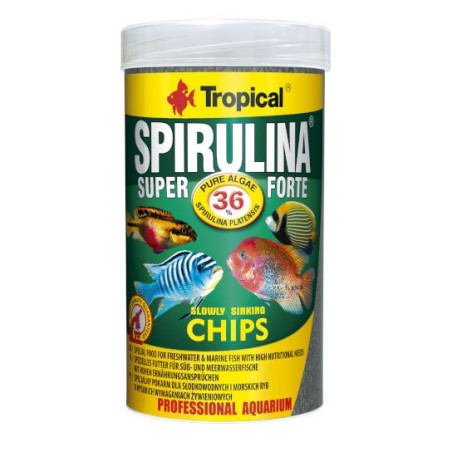 Tropical Super spirulina forte chips - pokarm roślinny w formie chipsów