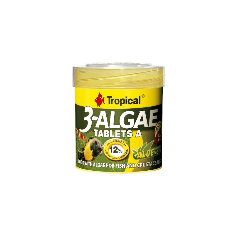 Tropical 3-Algae tablets A  - pokarm w formie samoprzylepnych tabletek