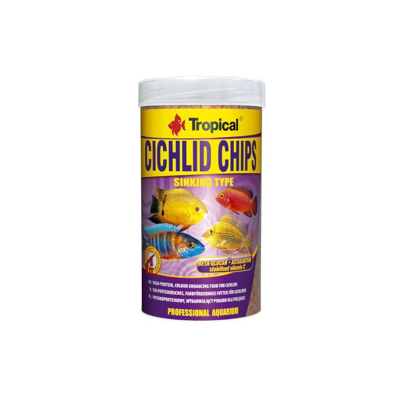 Tropical Cichlid chips  -  pokarm w formie chipsów z wysoką zawartością białka