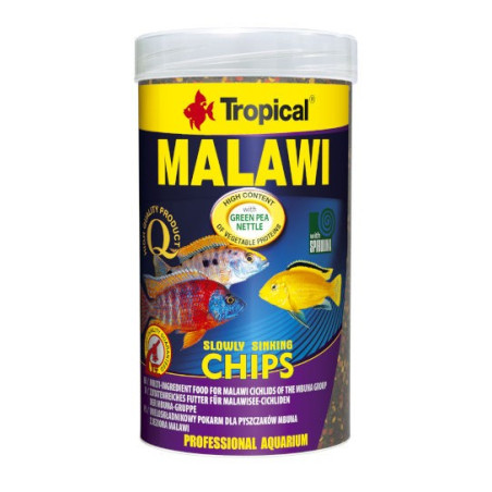 Tropical Malawi Chips - wieloskładnikowy pokarm w postaci niewielkich chipsów dla pyszczaków