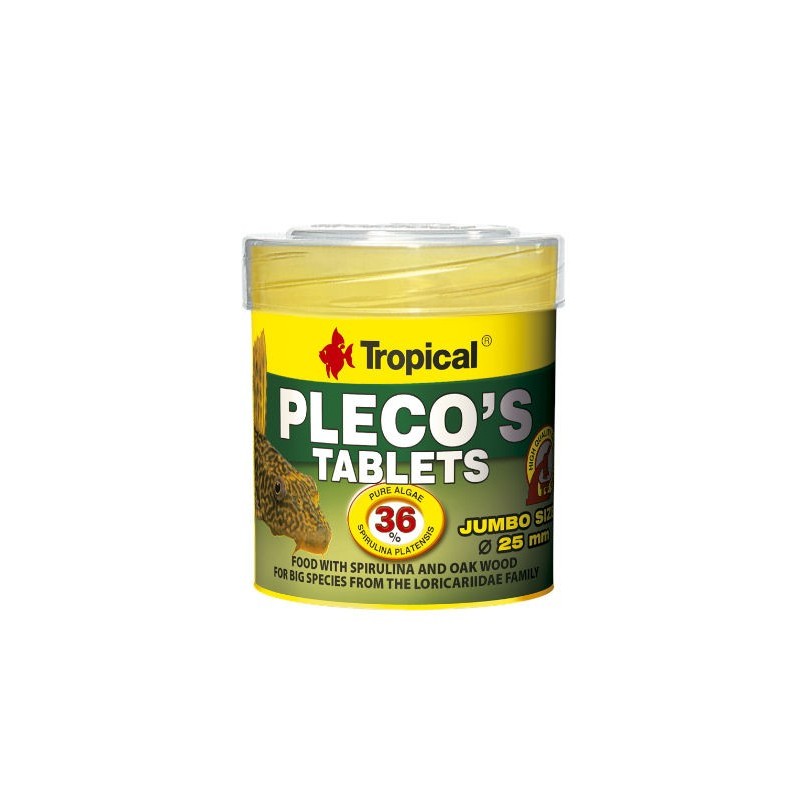 Tropical Pleco's Tablets 50ml -  pokarm roślinny w postaci tonących tabletek