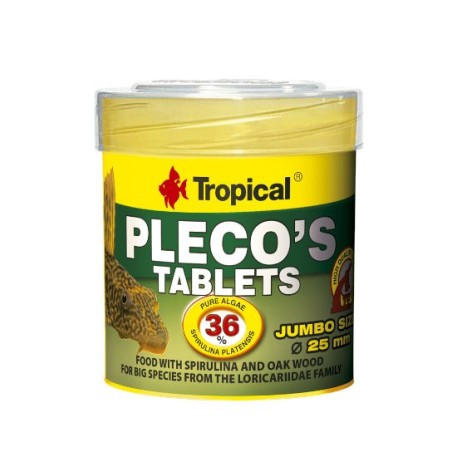 Tropical Pleco's Tablets 50ml -  pokarm roślinny w postaci tonących tabletek