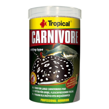 Tropical Carnivore 1000ml -  wysokobiałkowy pokarm w formie tonącego granulatu