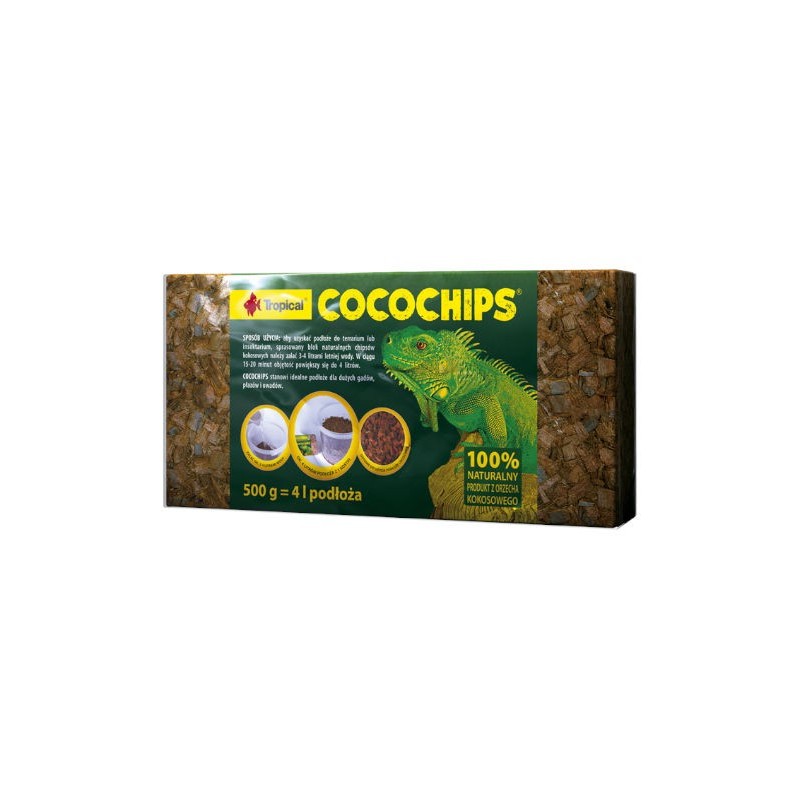 Tropical Cocochips 500g - naturalne podłoże w postaci fragmentów włókna kokosowego