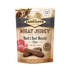 Carnilove Jerky Beef & Beef Muscle Fillet 100g - przysmaki z wołowiną i filetem wołowym