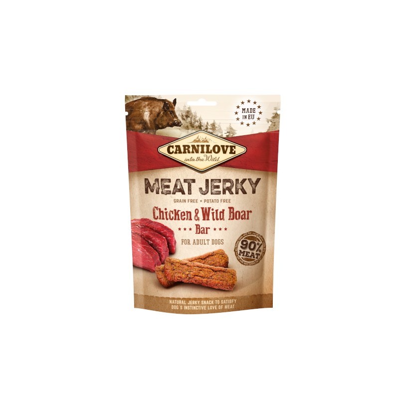 Carnilove Jerky Chicken & Wild Board Bar 100g - batoniki z kurczakiem i dzikiem