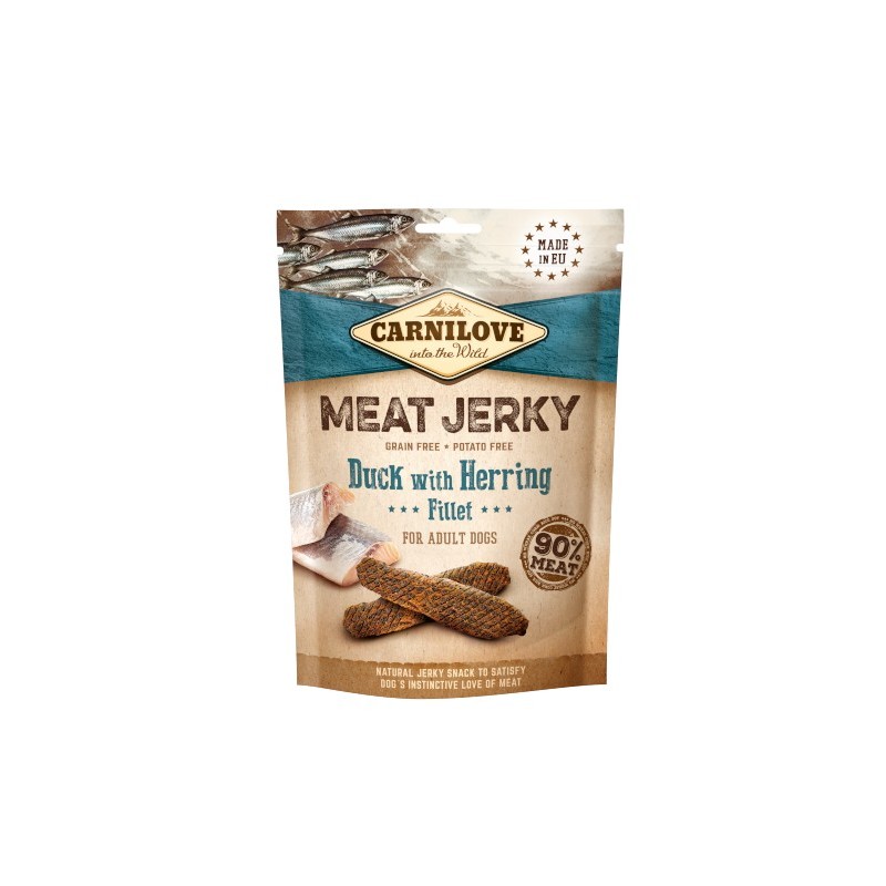 Carnilove Jerky Duck with Herring Fillet 100g - przysmaki z kaczką i filetem ze śledzia