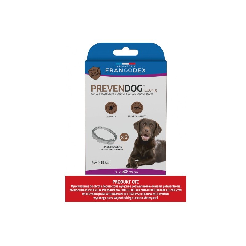 Francodex Obroża biobójcza 2szt PREVENDOG 75cm /dla psów do 25kg