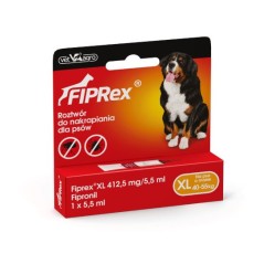 Vet-Agro Fiprex Spot-on pies XL (40-60kg) (1x5,5ml) -  produkt leczniczy przeznaczony do zwalczanie kleszczy, pcheł i wszy