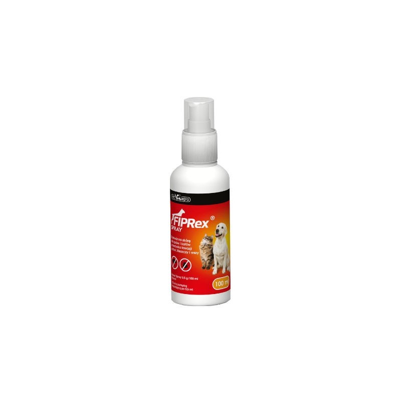 Vet-Agro Fiprex spray 100ml -  produkt leczniczy przeznaczony do zwalczanie kleszczy, pcheł i wszy