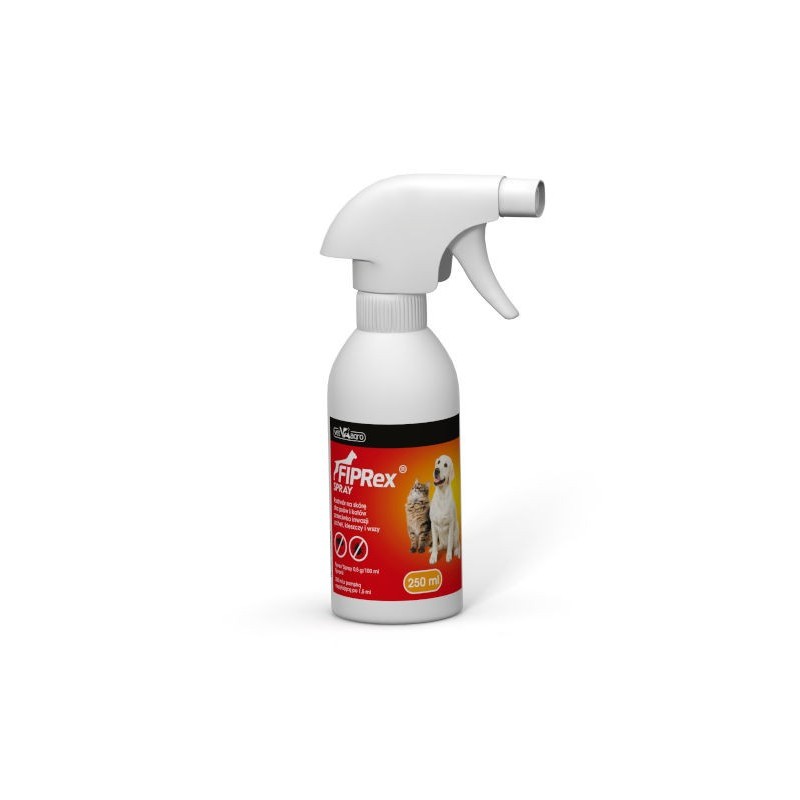 Vet-Agro Fiprex spray 250ml -  produkt leczniczy przeznaczony do zwalczanie kleszczy, pcheł i wszy