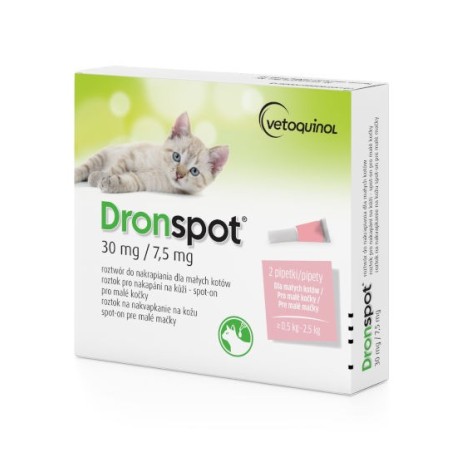 Vetoquinol Dronspot dla małych kotów 2x0,35ml - krople odrobaczające