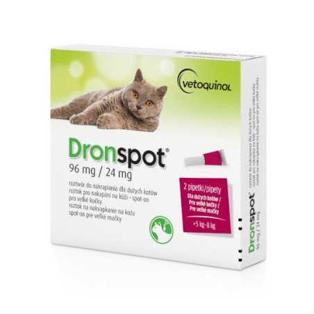 Vetoquinol Dronspot dla dużych kotów 2x1,12ml - krople odrobaczające