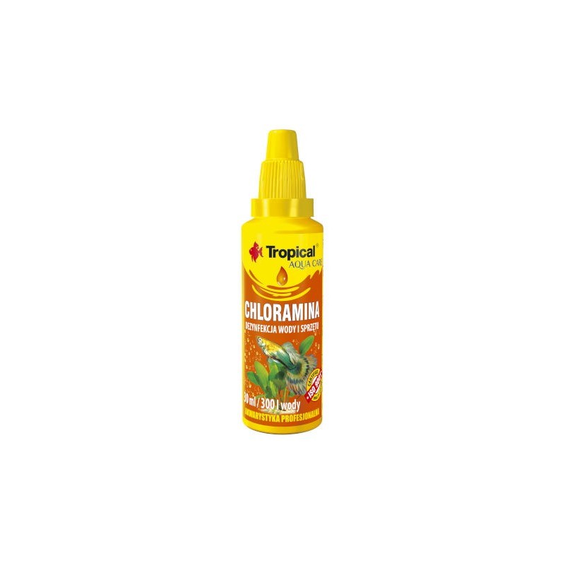 Tropical Chloramina 30ml - preparat przeznaczony do dezynfekcji wyposażenia akwarystycznego