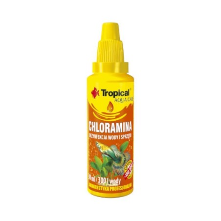 Tropical Chloramina 30ml - preparat przeznaczony do dezynfekcji wyposażenia akwarystycznego