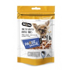 Hau&Miau Pausesnack Mini krążki dentystyczne owinięte rybą 60g