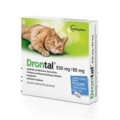 Vetoquinol Drontal - tabletki przeciw pasożytom dla kotów /2 tabletki