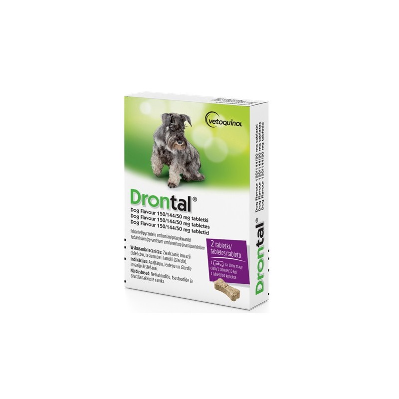 Vetoquinol Drontal Dog Flavour - tabletki odrobaczające dla psów /2 tabletki