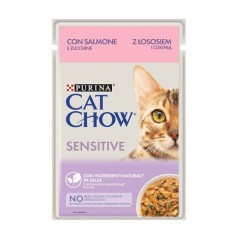 Saszetka Cat Chow Senistive - łosoś i cukinia w sosie 85 g