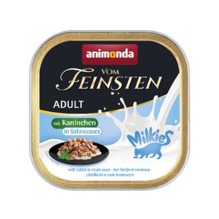 Animonda VOM FEINSTEN Milkies adult cat szalka 100g - kawałki królika w sosie kremowym