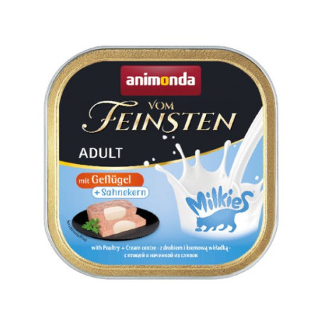 Animonda VOM FEINSTEN Milkies adult cat szalka 100g - drób z farszem kremowym