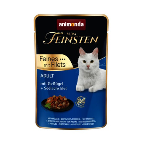 Animonda VOM FEINSTEN Adult cat saszetka 85g - drób z filetem z mintaja