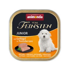 Animonda VOM FEINSTEN Junior szalka 150g -  z drobiem i sercami indyczymi