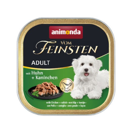 Animonda VOM FEINSTEN Adult szalka 150g -  z kawałkami kurczaka i królika w sosie