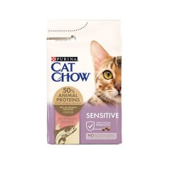 Purina Cat Chow Sensitive 15kg - bogata w łososia