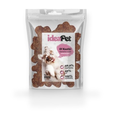 IdeaPet Kostki jagnięcina z ryżem 9cm 500g