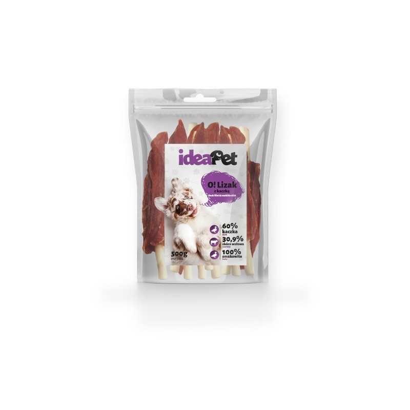 IdeaPet Lizak z kaczką 500g