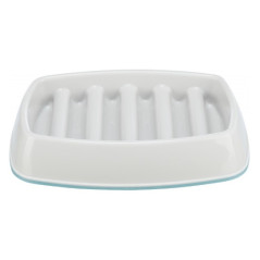 TRIXIE Slow Feeding miska dla kota spowalniająca jedzenie 0,25l/21 x 14cm - szara , plastik/TPR