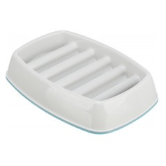 TRIXIE Slow Feeding miska dla kota spowalniająca jedzenie 0,25l/21 x 14cm - szara , plastik/TPR