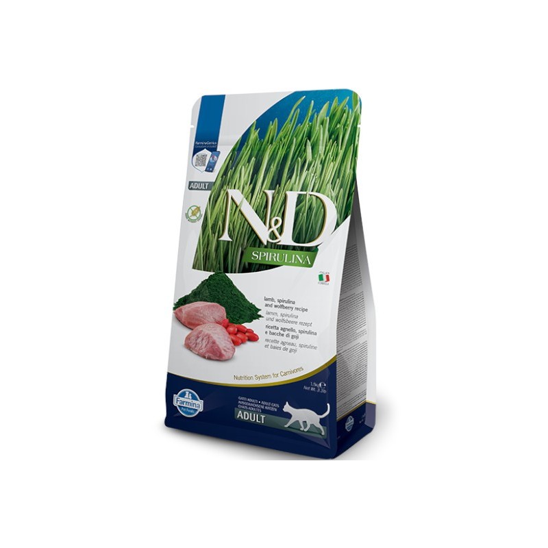 Farmina N&D SPIRULINA CAT LAMB & WOLFBERRY ADULT 1,5kg