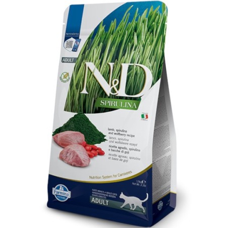 Farmina N&D SPIRULINA CAT LAMB & WOLFBERRY ADULT 1,5kg