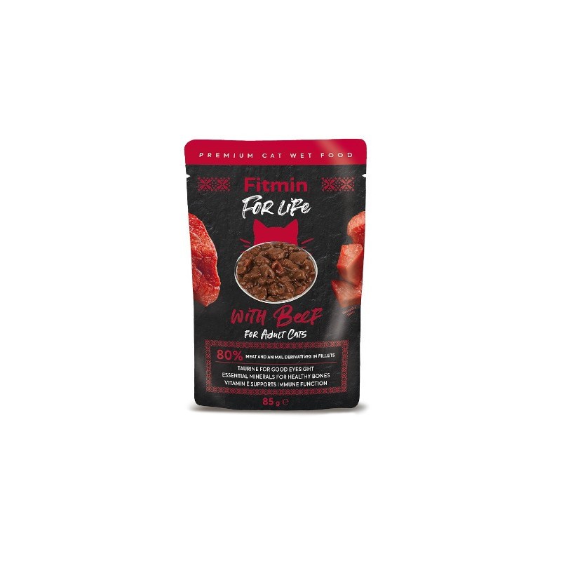 Fitmin For Life Cat Pouch Adult Beef 85g /saszetka z wołowiną dla dorosłych kotów