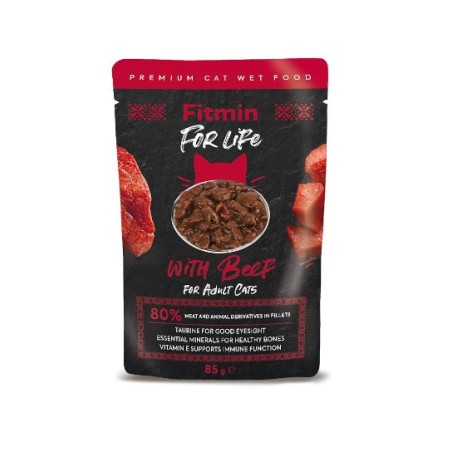 Fitmin For Life Cat Pouch Adult Beef 85g /saszetka