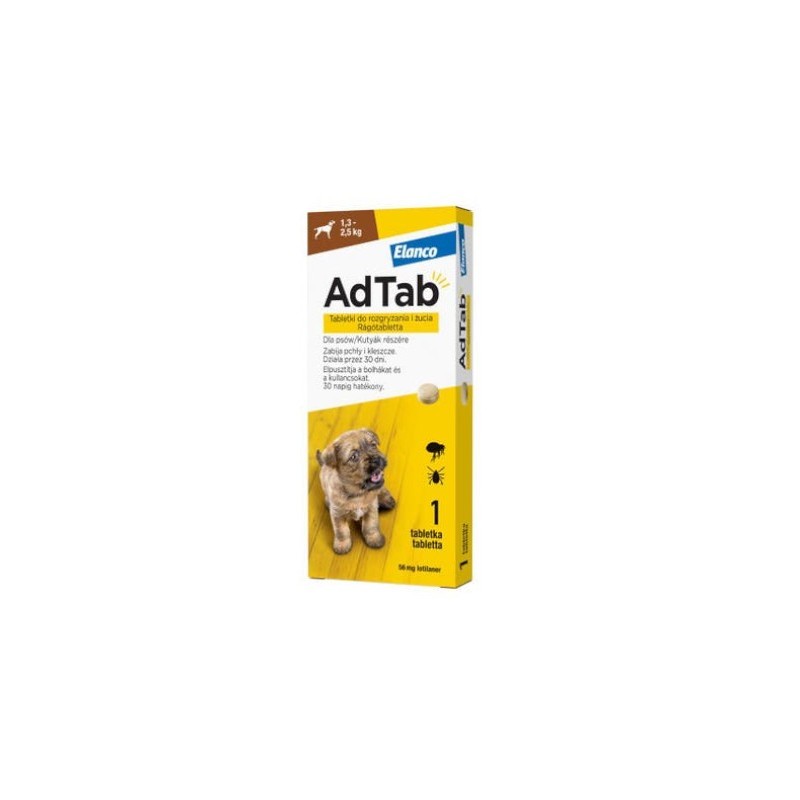 Elanco AdTab Dog 56,25mg (1,3-2,5kg) 1 tabletka