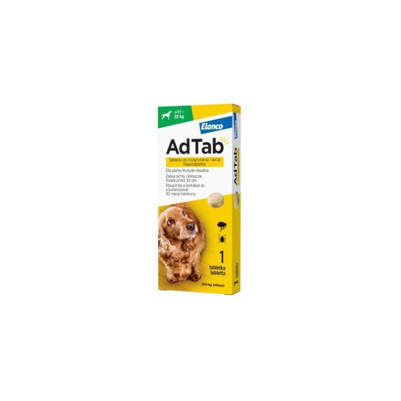 Elanco AdTab Dog 450mg (11-22kg) 1 tabletka