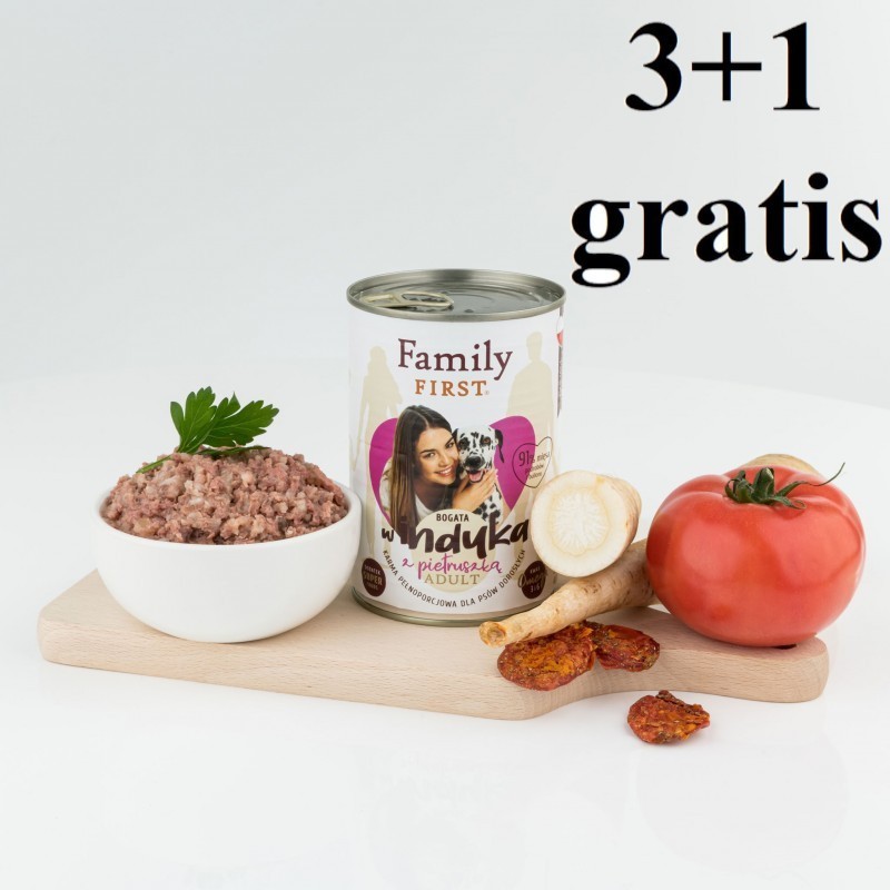 Family First Karma mokra dla psa Bogata w indyka z pietruszką adult-4x400g