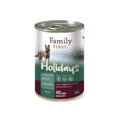 Family First Karma mokra dla psa Holidays duoprotein Jagnięcina/królik/marchew adult-400g