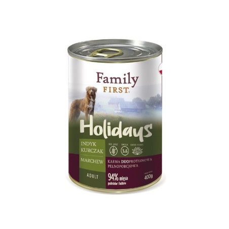 Family First Karma mokra dla psa Holidays duoprotein Indyk/kurczak/marchew adult-400g