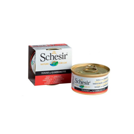 Schesir (kot) - puszka 85g - Tuńczyk z krewetkami w galarecie