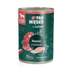 Pan Mięsko karma mokra dla psa pasztet z królikiem i ziołami 400g