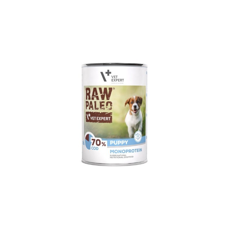 Vet Expert Raw Paleo Puppy Cod 400g - karma mokra dla szczeniąt z dorszem