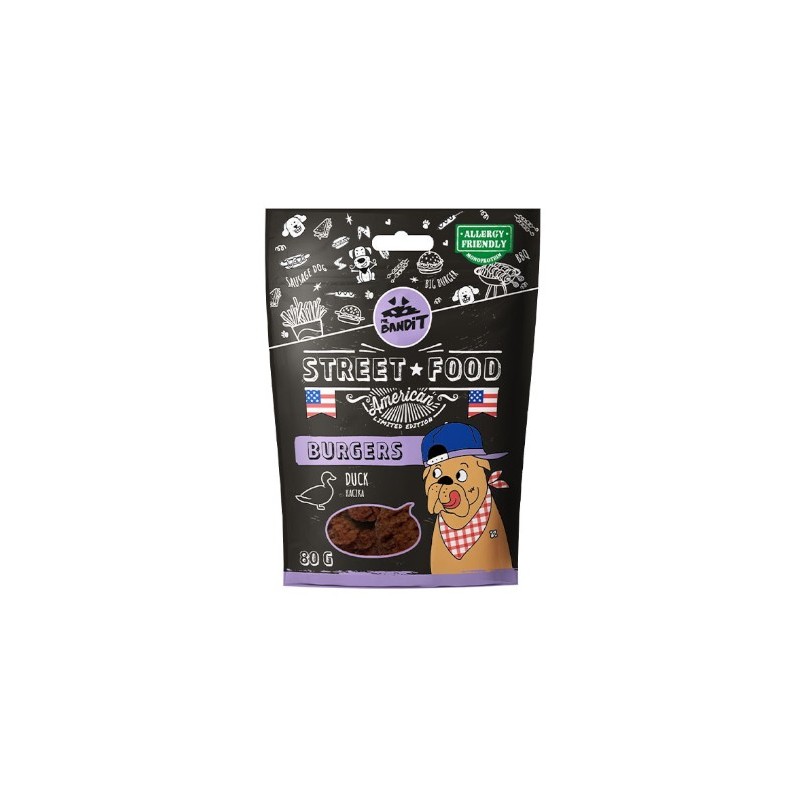 Vet Expert Mr. BANDIT Street Food Burgers duck 80g - przysmak dla psa