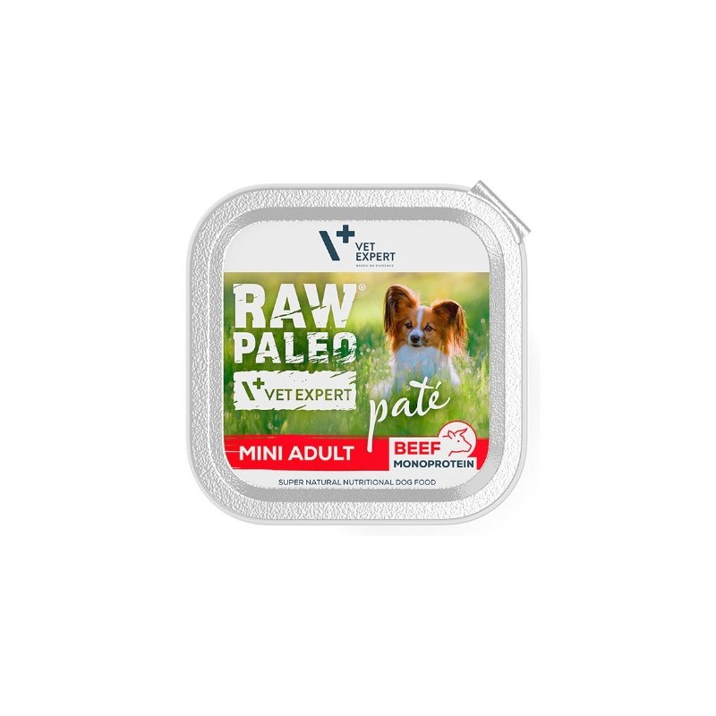 Vet Expert Raw Paleo Pate Mini Adult Beef 150g - pasztet z wołowiny dla psów dorosłych