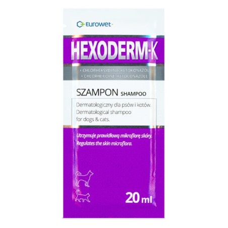 Eurowet  Hexoderm K-szampon z ketokonazolem dla psów i kotów 200ml